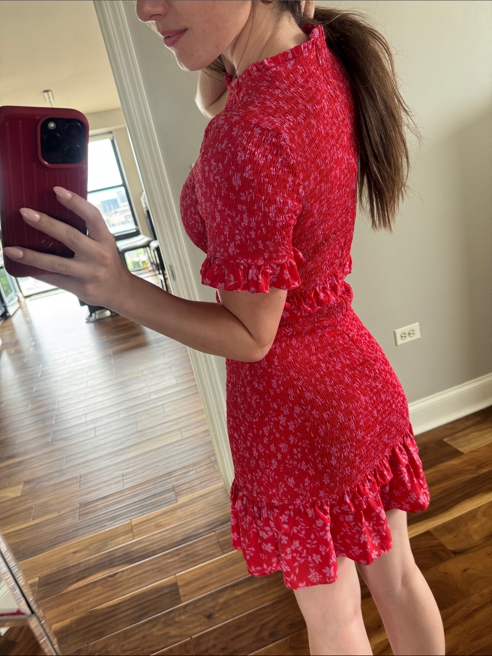 Likely Red Ruffled Mini Dress - Picture 3 of 3